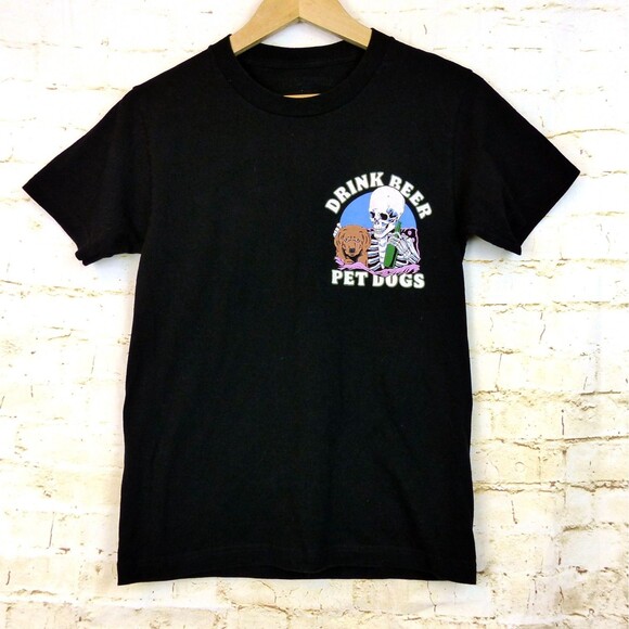 Linda Finegold A-holes Live Forever T-Shirt Mens S Black Drink Beer Pet Dogs - Picture 2 of 9